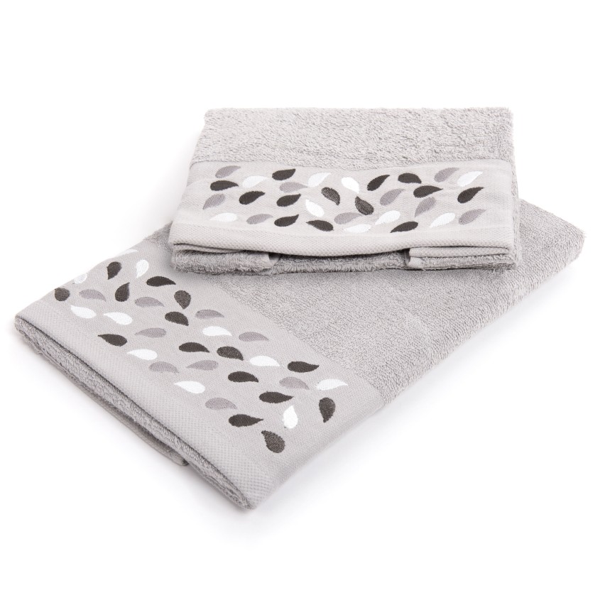 Set asciugamani viso + ospite Sommaruga BA9006 spugna dis 3 grigio perla