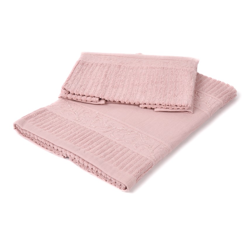 Set asciugamani viso + ospite Sommaruga BA9005 rosa antico