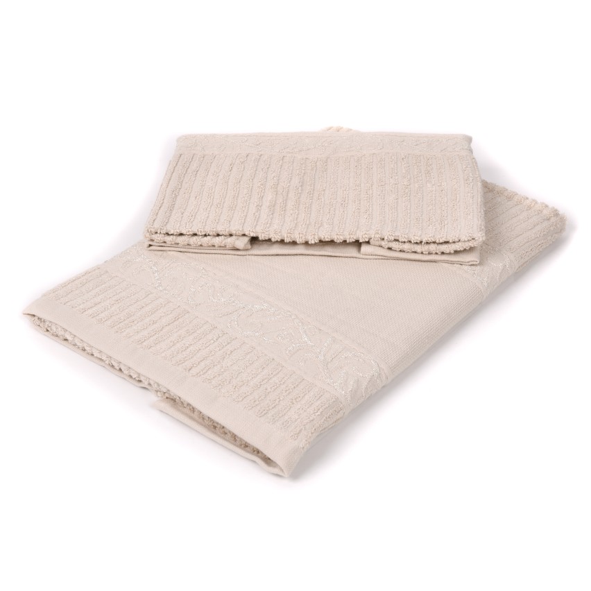 Set asciugamani viso + ospite Sommaruga BA9005 sabbia