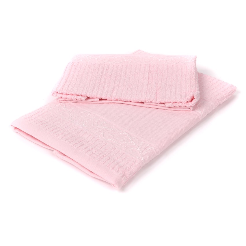 Set asciugamani viso + ospite Sommaruga BA9005 rosa confetto 