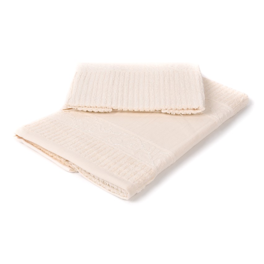 Set asciugamani viso + ospite Sommaruga BA9005 panna