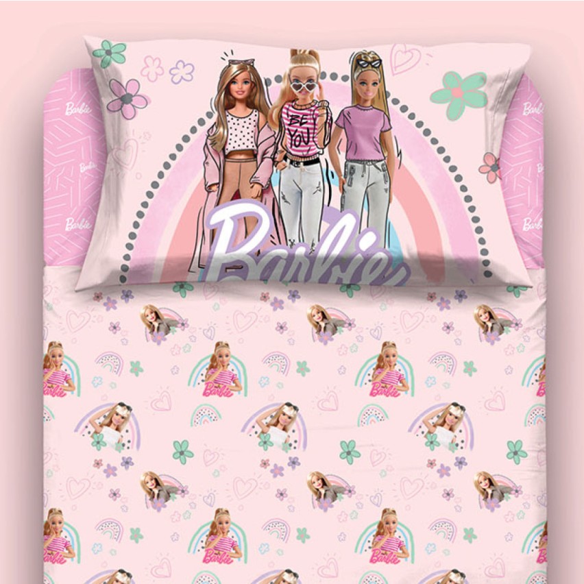 Completo letto Barbie bambina 100% cotone