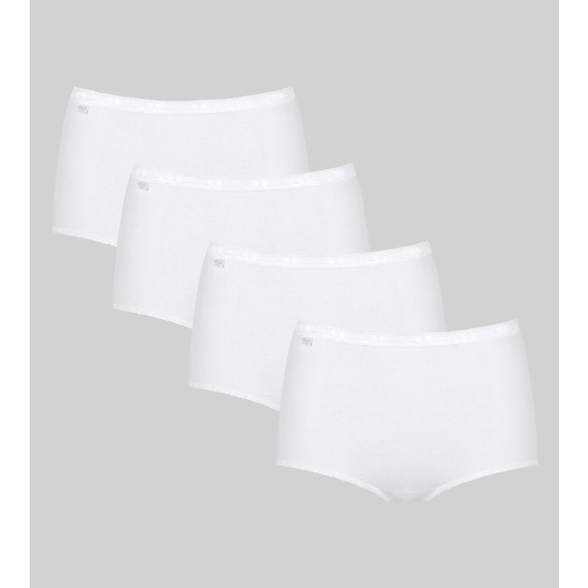 Slip donna Sloggi maxi vita alta cotone 4 pezzi