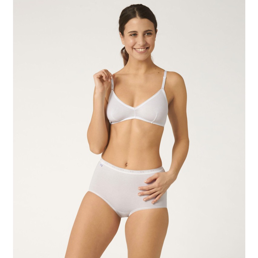Slip donna Sloggi maxi vita alta cotone 4 pezzi