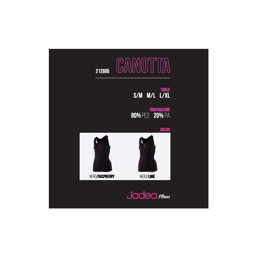 Canotta donna sportiva Jadea Fitness 212685 traspirante nero / fuxia