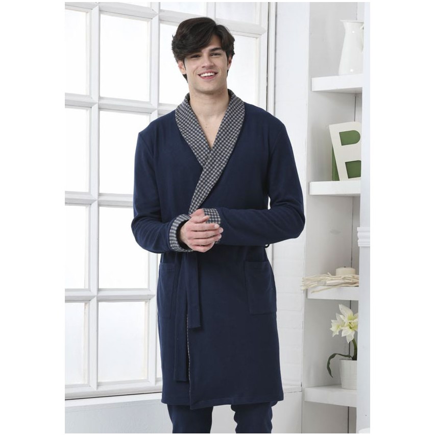 Vestaglia uomo giacca da camera blu Biancaluna 1525 punto milano