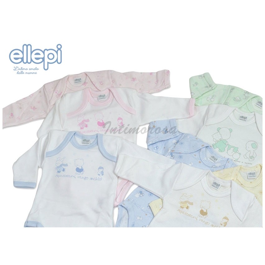 Body neonato Ellepi fantasia manica lunga caldo cotone 2 pz
