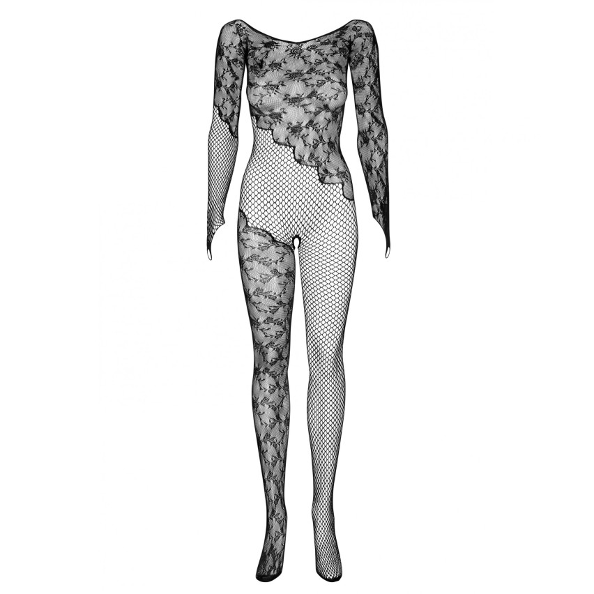 Bodystocking sexy tuta aperta al cavallo rete pizzo Obsessive F210