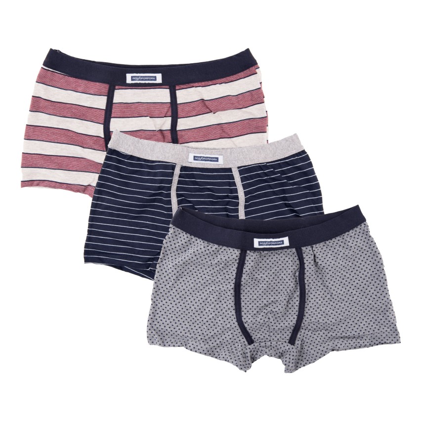 Boxer moda uomo ragazzo Rossoporpora ub1408 assortito 3 pezzi