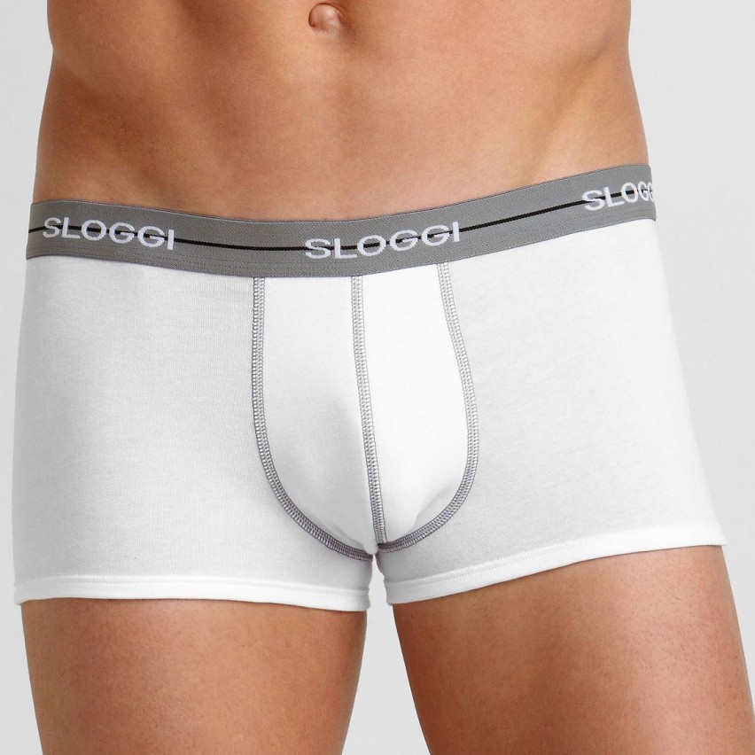 Boxer uomo sloggi short hipster bi pack bianco / nero 2 pezzi 