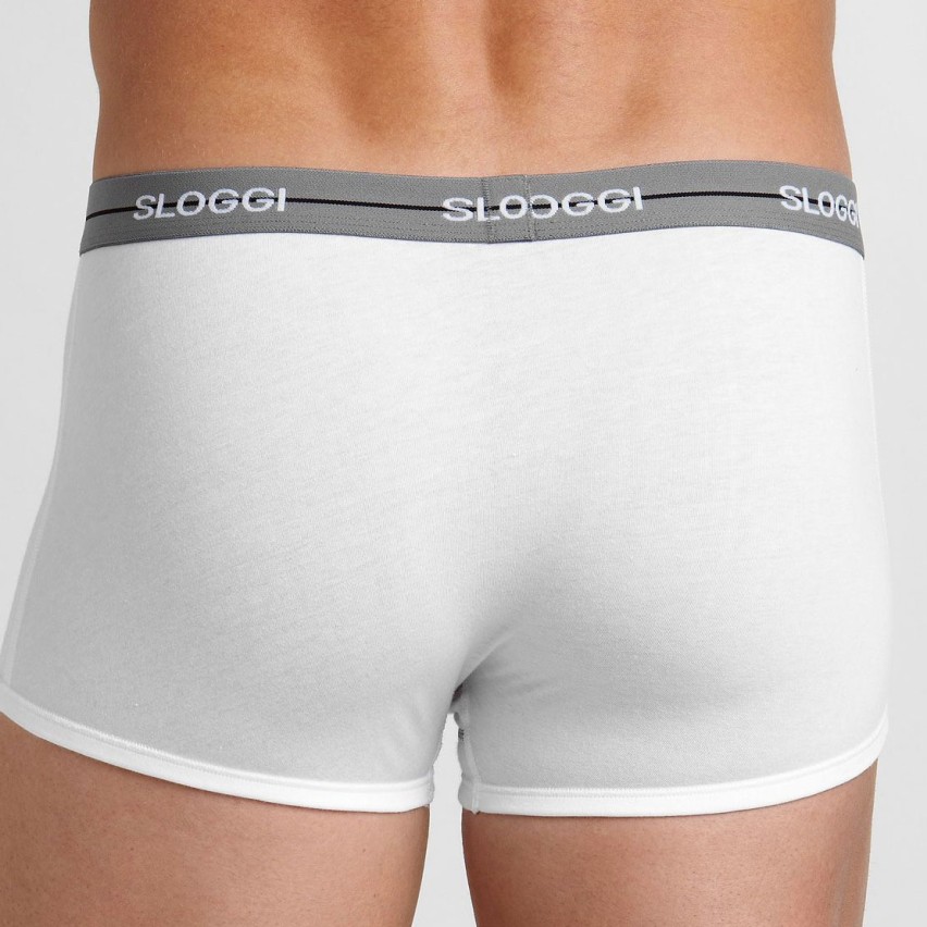 Boxer uomo sloggi short hipster bi pack bianco / nero 2 pezzi 