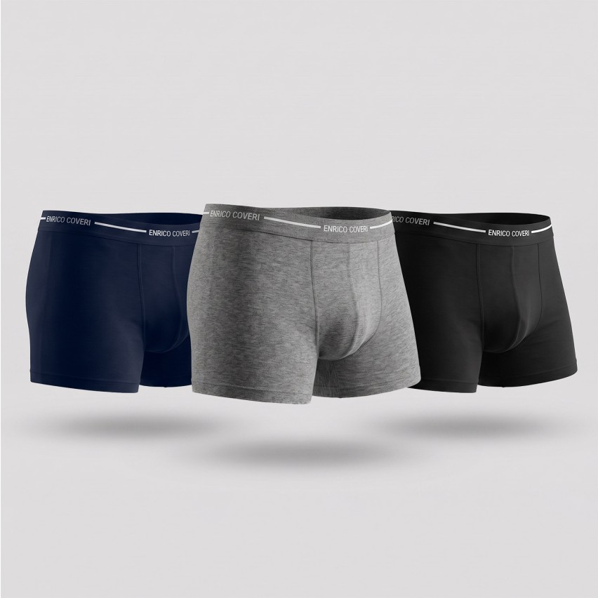 Boxer uomo Enrico Coveri eb1000 cotone elasticizzato 3 pz