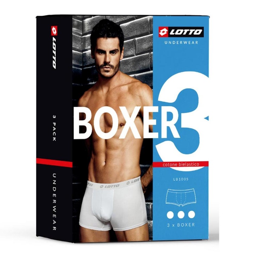 Boxer uomo Lotto lb1005 in cotone elasticizzato 3 pezzi