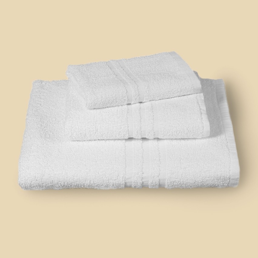 Set di 3 asciugamani bianchi