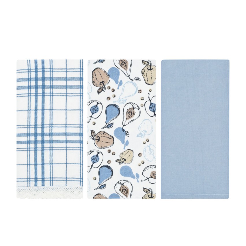 Set Strofinacci Premier Housewares - 3 Pezzi, Foglie Verdi, 100% Cotone, 60x40 Cm - Foto 4