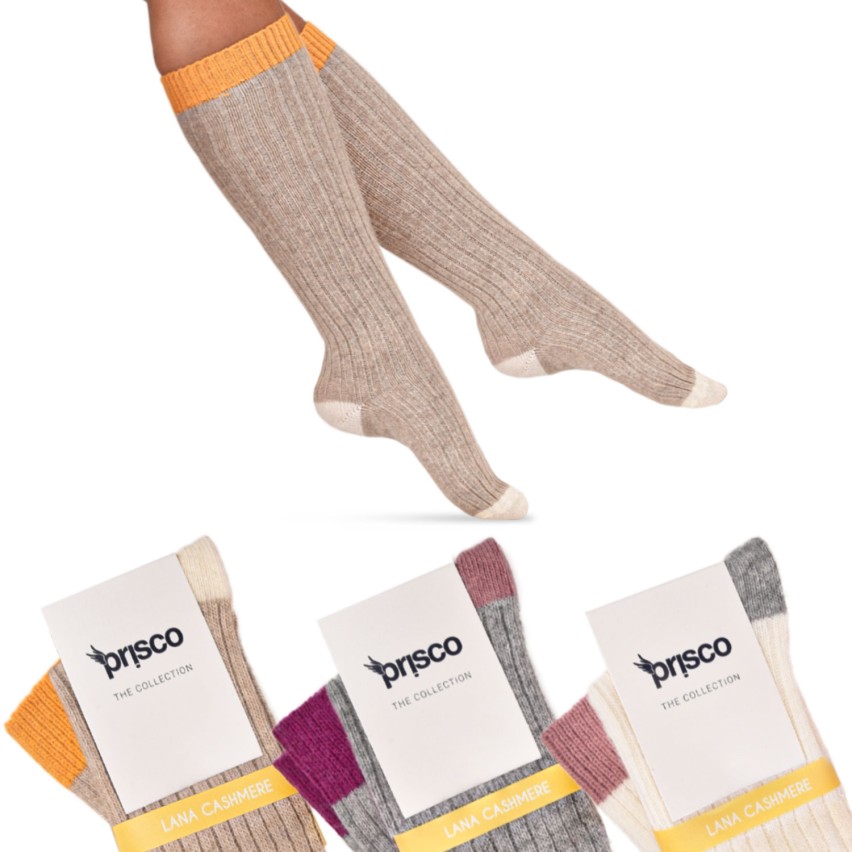 Calze lunghe assortite lana cashmere Prisco Cachelife DL 3 pezzi