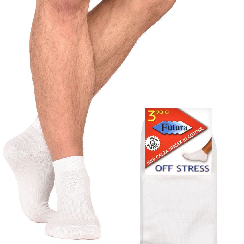 Calze corte unisex uomo donna Futura off stress in cotone 3 paia 