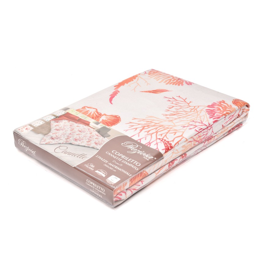 Copriletto Trapuntato Mare Con Coralli E Conchiglie - Made In Italy, Matrimoniale - Foto 7