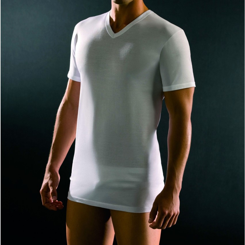 Maglia uomo Cagi 1304 filo di scozia manica corta V 