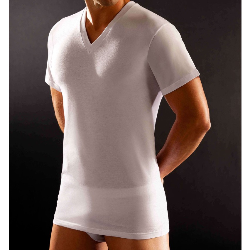 Maglia intima uomo Cagi 1305 cotone a V manica corta 