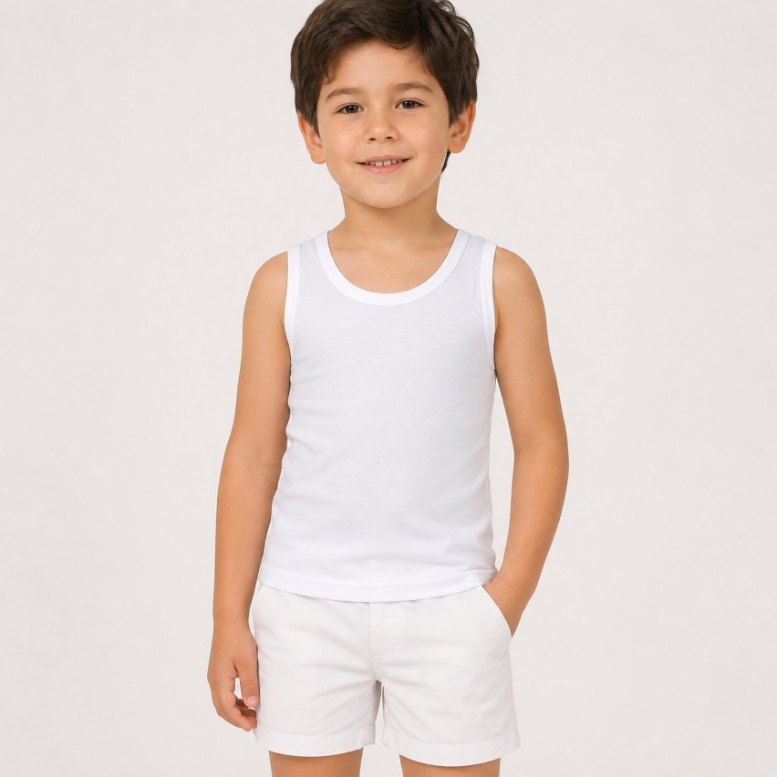 Canotta bambino spalla larga Snelly ub74c in cotone 