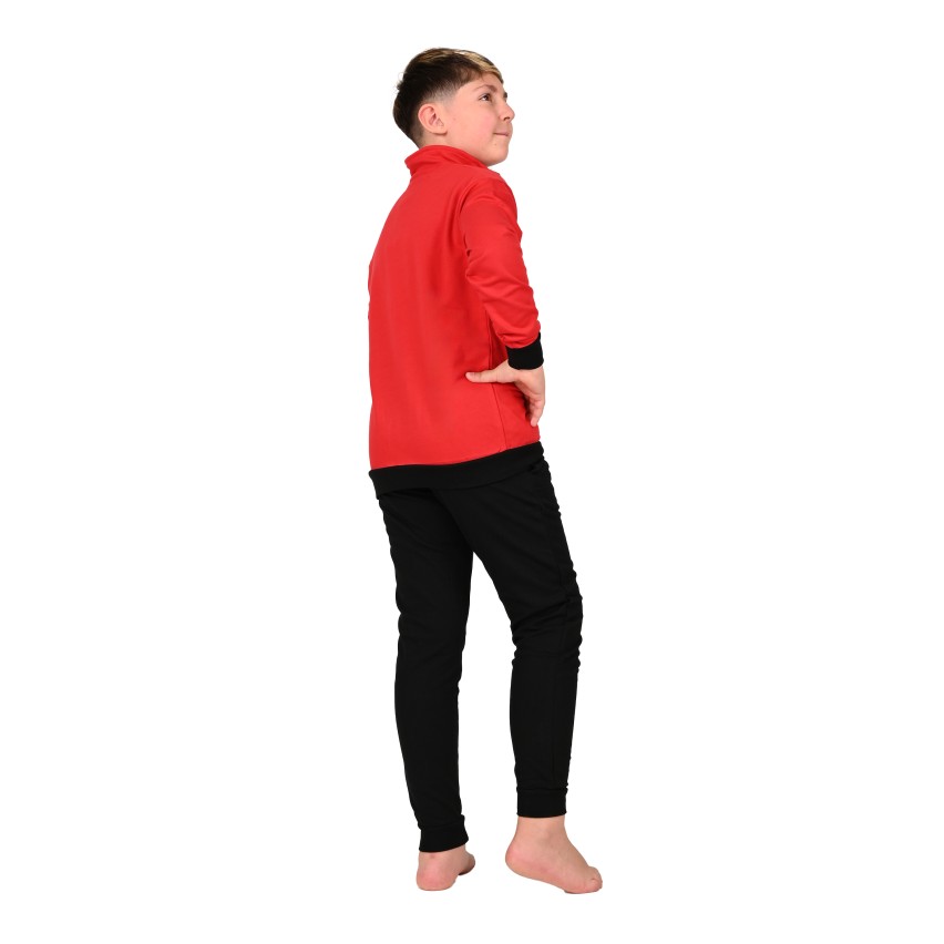 Tuta Bambino Milan in cotone leggero rosso nero F20 2025