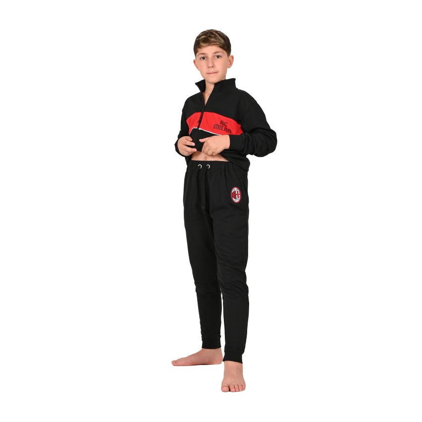 Tuta Bambino Milan in cotone leggero rosso nero F20 2025