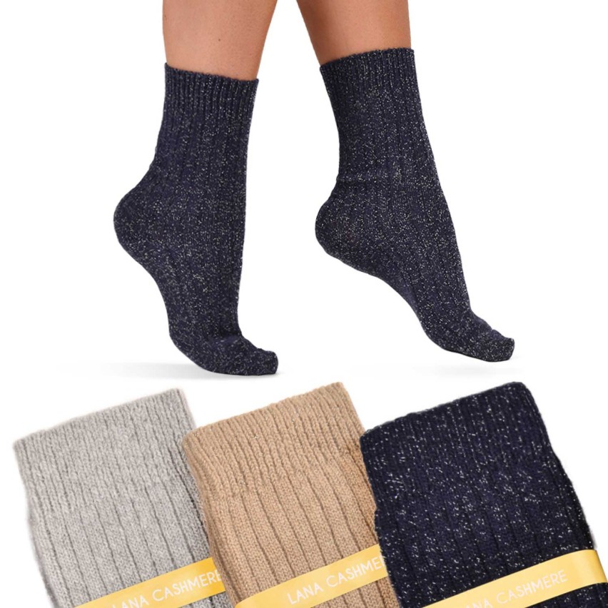 Calze corte assortite lana cashmere Prisco Cashlux 3 pezzi