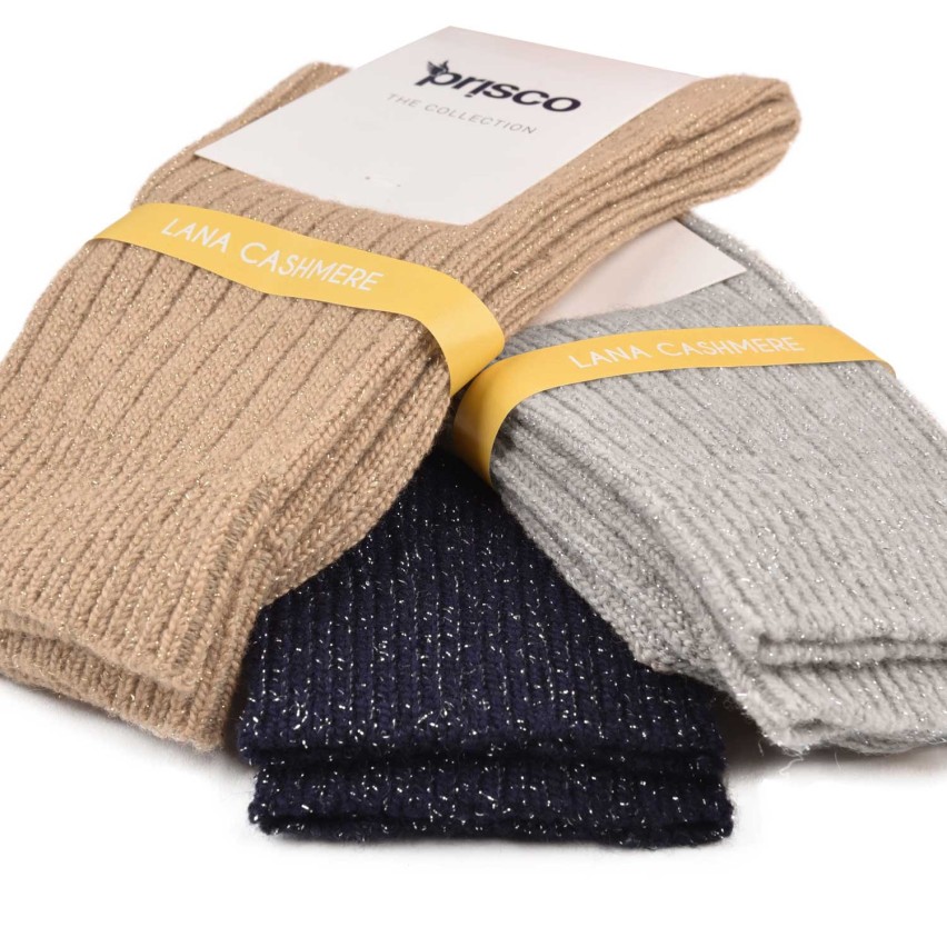 Calze corte assortite lana cashmere Prisco Cashlux 3 pezzi