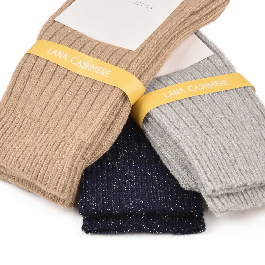 Calze corte assortite lana cashmere Prisco Cashlux 3 pezzi