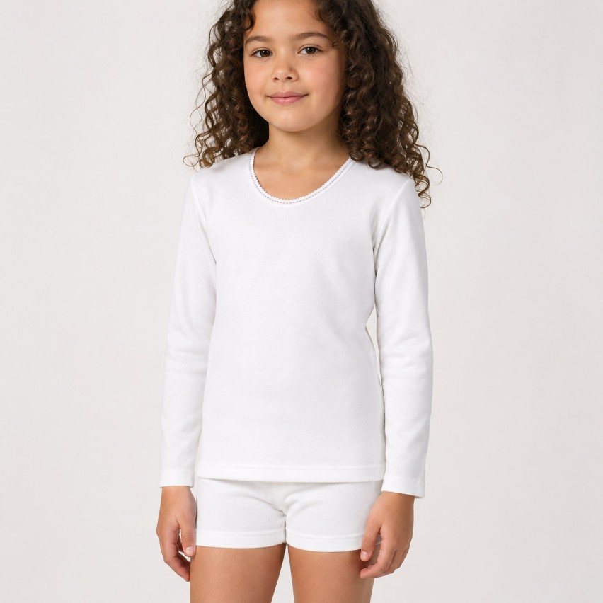Maglia bambina Snelly 4045c manica lunga caldo cotone 