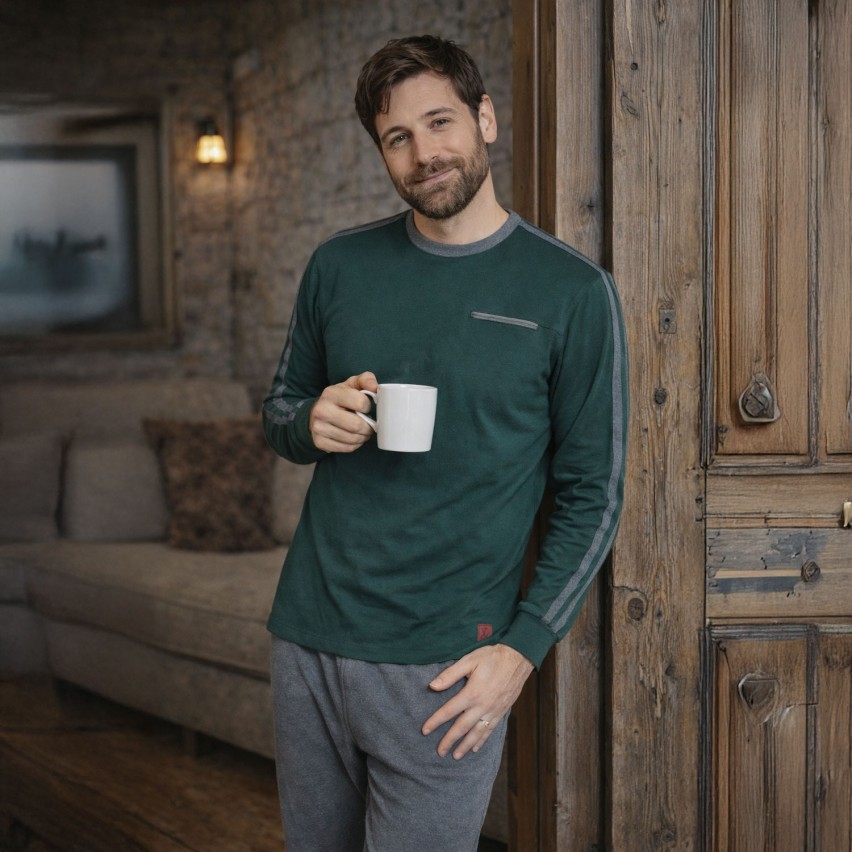 Pigiama uomo in caldo cotone Nazareno Gabrielli U7010