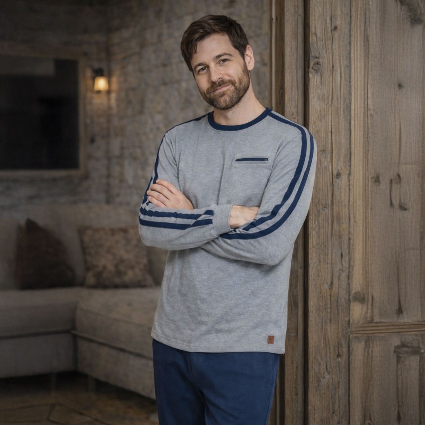 Pigiama uomo in caldo cotone Nazareno Gabrielli U7010