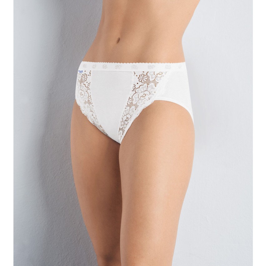 Slip donna sloggi chic tai cotone e pizzo 4 pezzi