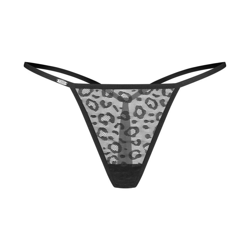Perizoma pizzo e tulle leopardato Obsessive Clara-2-pack thong