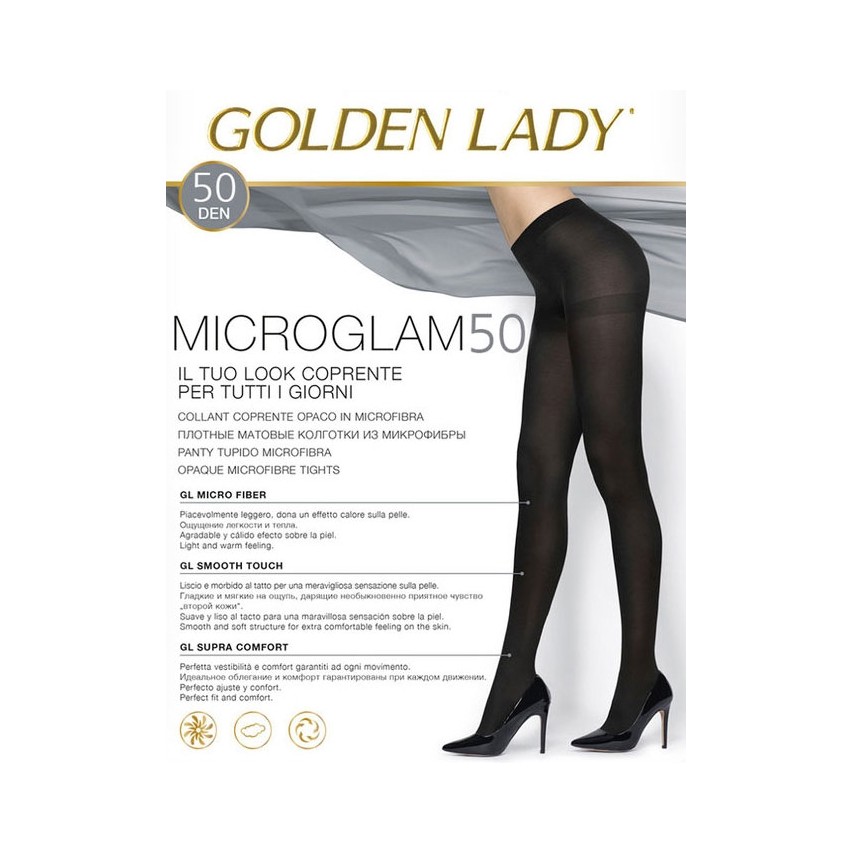 Collant Golden Lady microglam 50 den in microfibra 5 paia