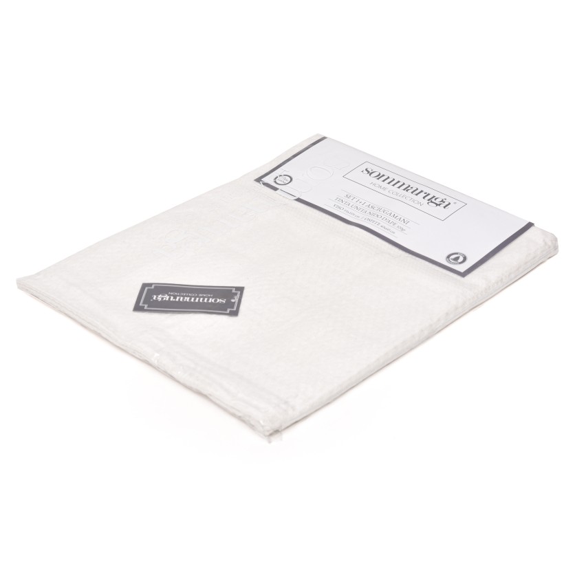 Set asciugamani viso + ospite Sommaruga Colors-Bianco