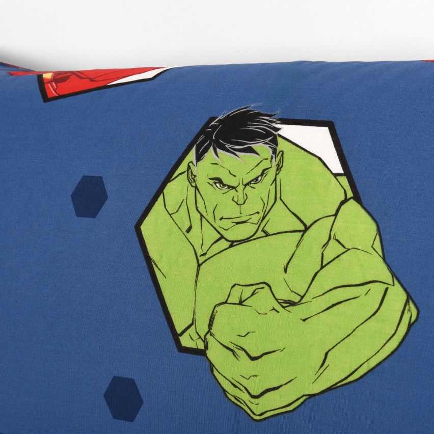 Completo letto singolo federa + sotto con angoli + lenzuolo Avengers fumetto Ufficiale