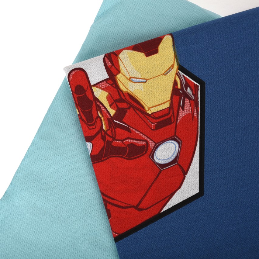 Completo letto singolo federa + sotto con angoli + lenzuolo Avengers fumetto Ufficiale