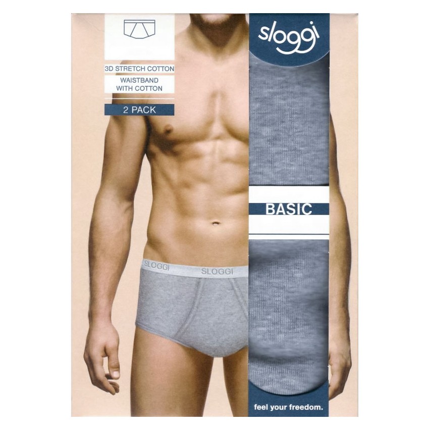 Slip maxi Sloggi uomo basic alti con apertura 2 pezzi