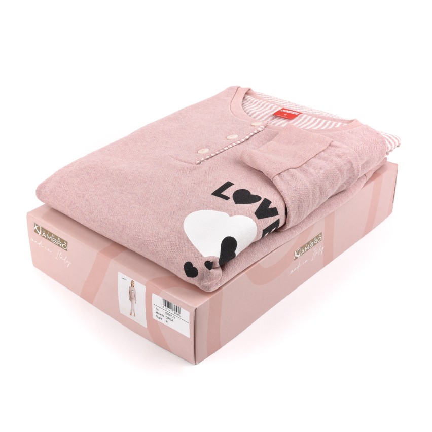 Pigiama Felpato / Tuta Casa Donna Colore ROSA – Morbido E Caldo, Prodotto In Italia (Taglie S-M-L-XL) - 2