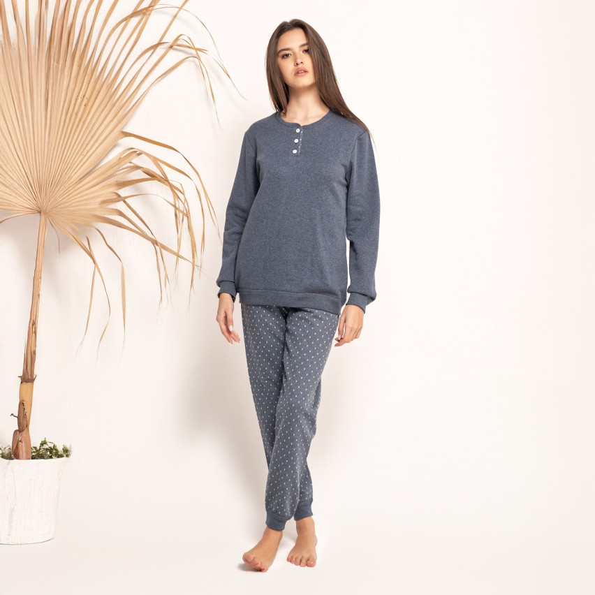 Pigiama Donna in punto milano fantasia a pois D6508.24 Ambro