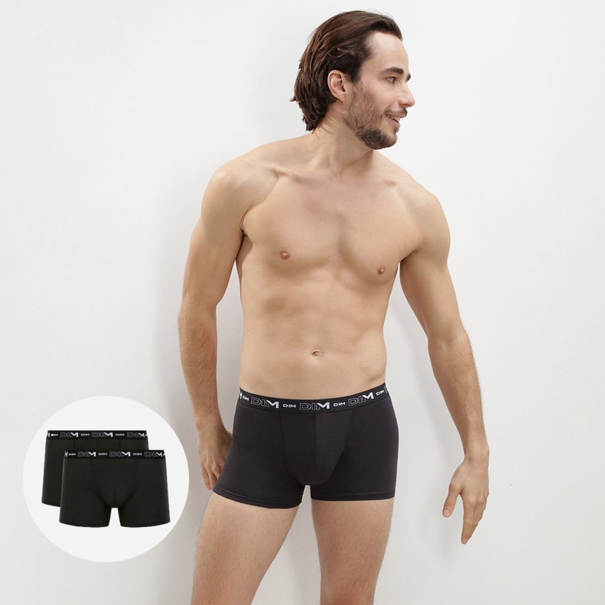 Boxer Dim D6596 cotone elasticizzato nero 2 pz
