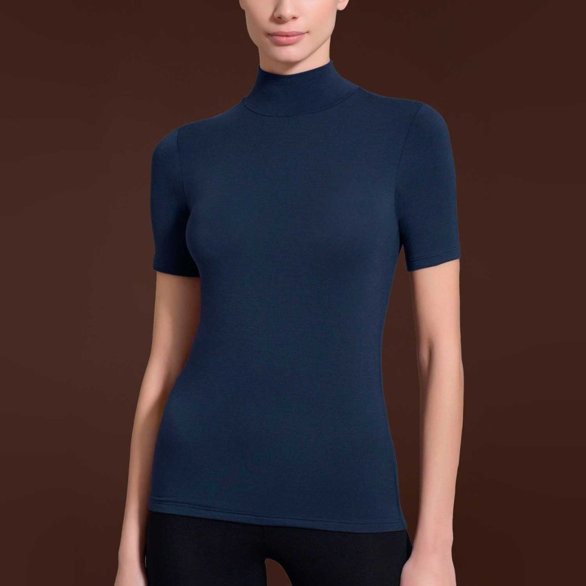 Maglia donna MC collo alto in ecoviscosa calda e morbida Ragno D794AY