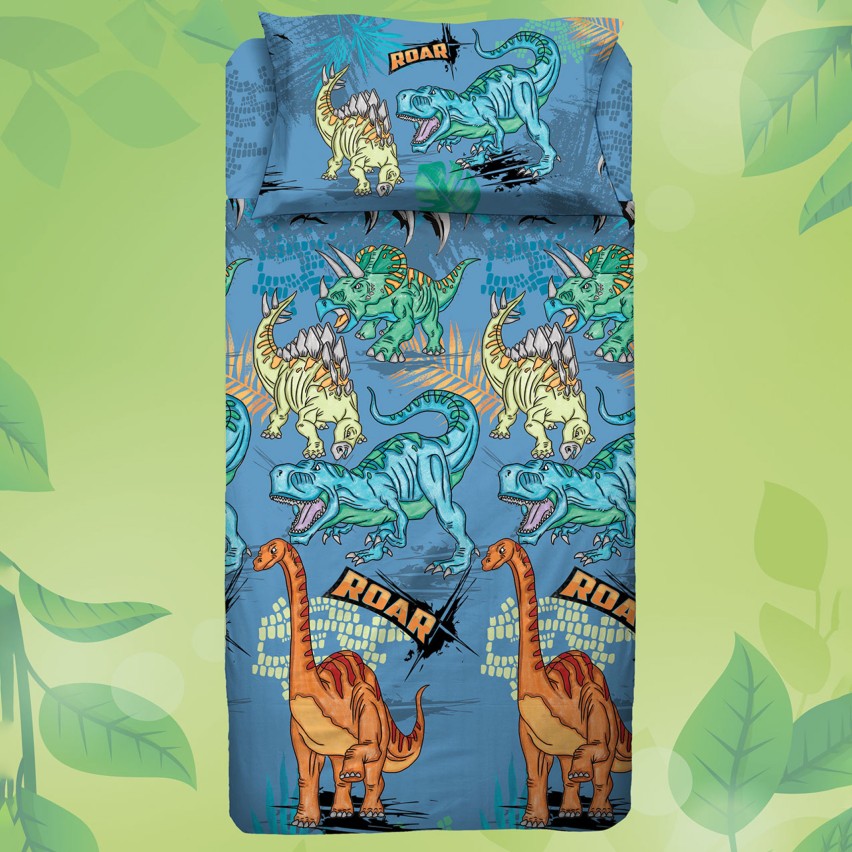 Completo letto dinosauri 100% cotone