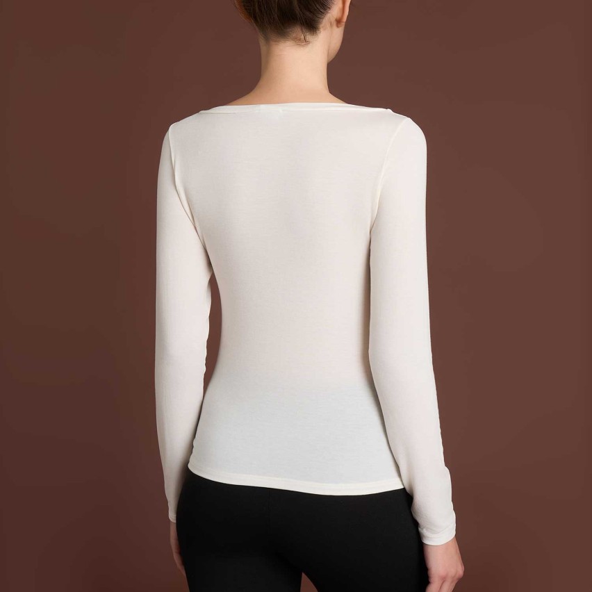 Maglia donna scollo a barca modal e cashmere Ragno DM03AB