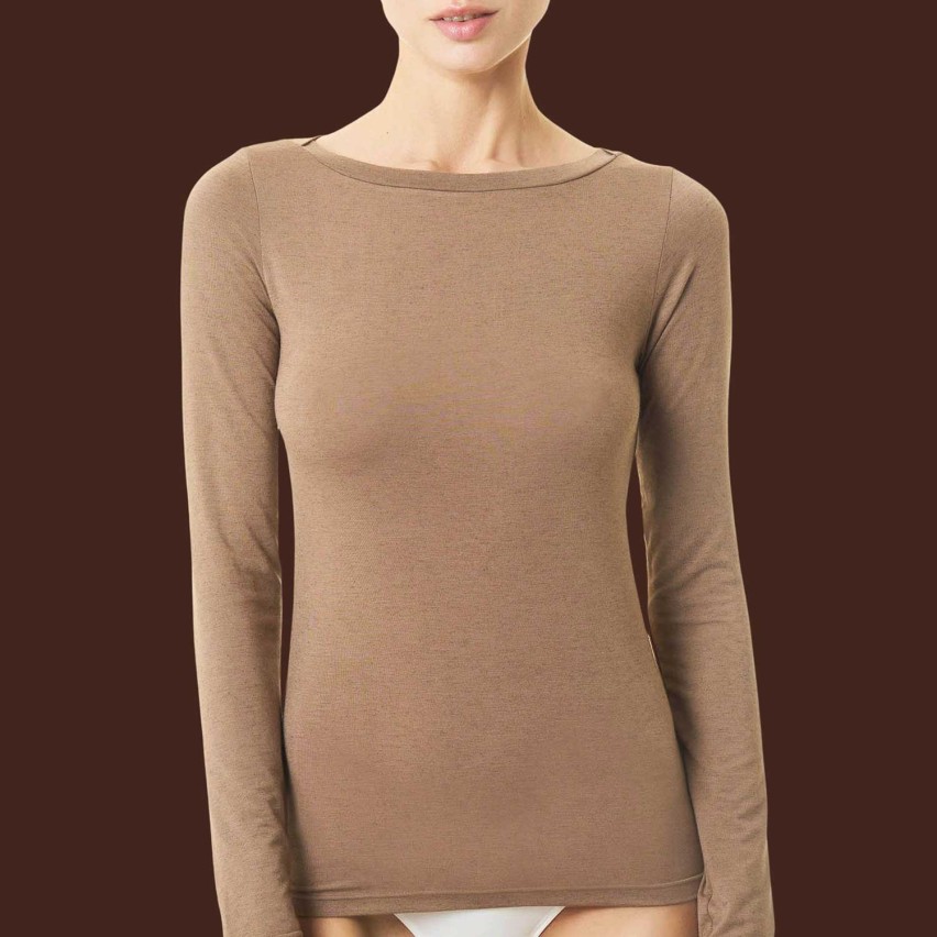 Maglia donna scollo a barca modal e cashmere Ragno DM03AB