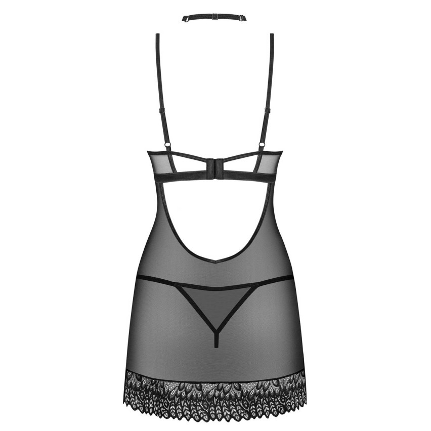 Chemise sexy minimal con ferretto, perizoma e choker Donarella Obsessive