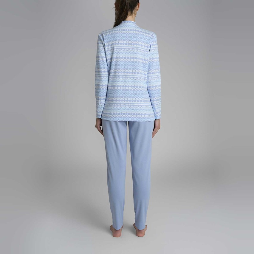 Pigiama donna scollo a v caldo cotone Ragno DR84N2 