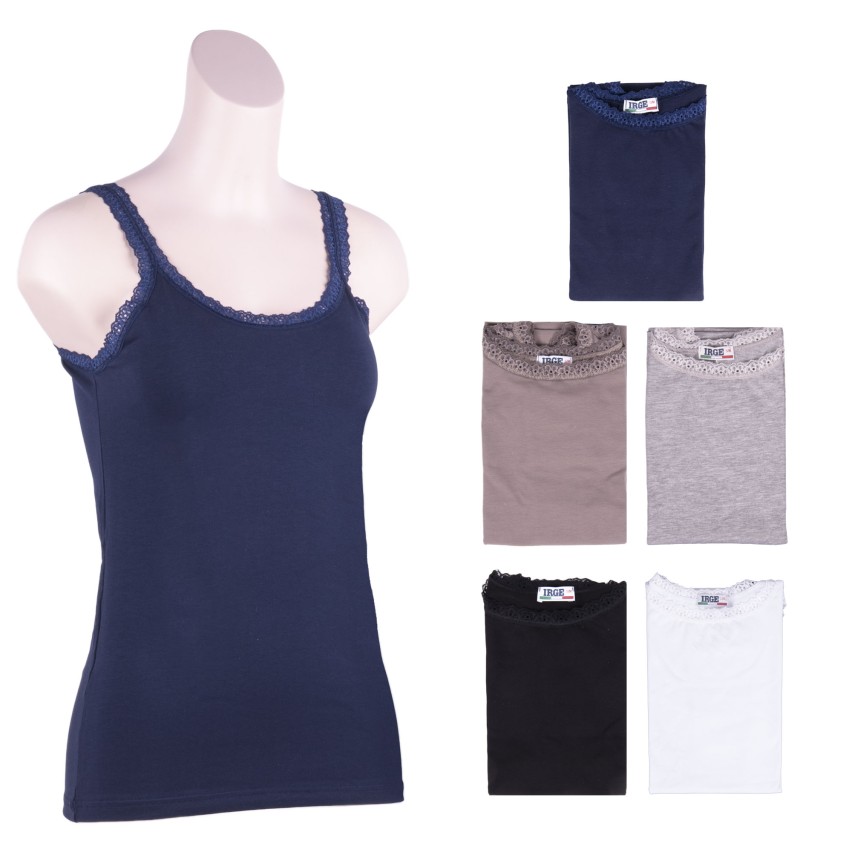 Canotta bretellina donna Irge IR/MD/38 cotone bielastico